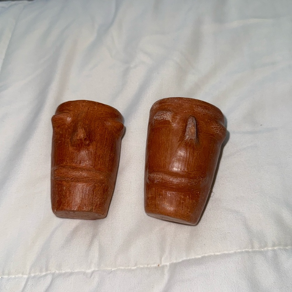 Handmade clay unique shot glasses